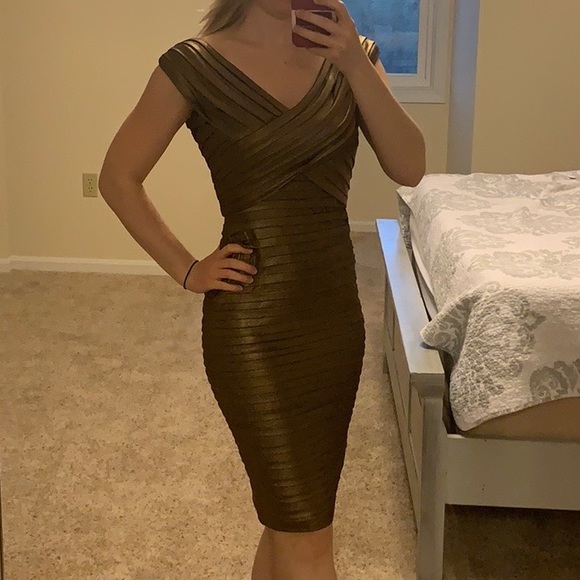 Stunning bronze Cache dress - Picture 4 of 8